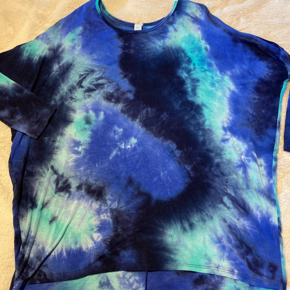 Blue Tie Dye Oversized Top